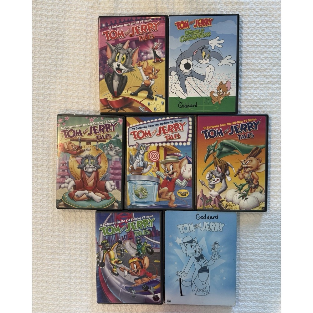 Tom and Jerry DVD Lot 8 Tales Volumes Kids Cartoon Bundle